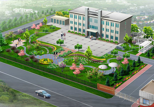 绿化效果; 园林工程;; 办公楼前绿化效果图-效果图-中国图纸交易网