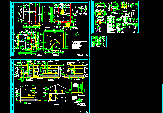 两层斜顶别墅建筑施工图全套(12x10-房屋设计图-图纸交易网