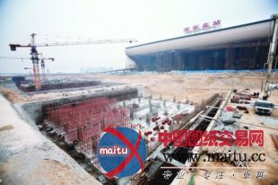 石家庄新火車站地铁三号线地基見雏形